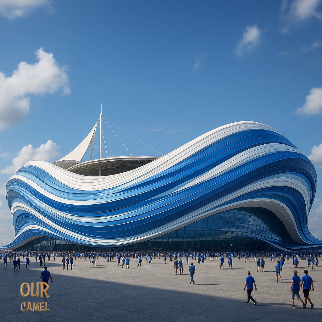 استاد الموج الأزرق | سعة 50,000 متفرج

تصوّر هندسي مستوحى من هوية الكويت البحرية، حيث يأخذ الهيكل الخارجي للاستاد شكل موجة بحرية ضخمة تتدرّج بين اللونين الأزرق والأبيض، فيما يرتفع في أعلى الجهة اليسرى شراع سفينة ليجسّد روح البحر والتراث الكويتي الأصيل.

هذا التصميم يبقى مجرد