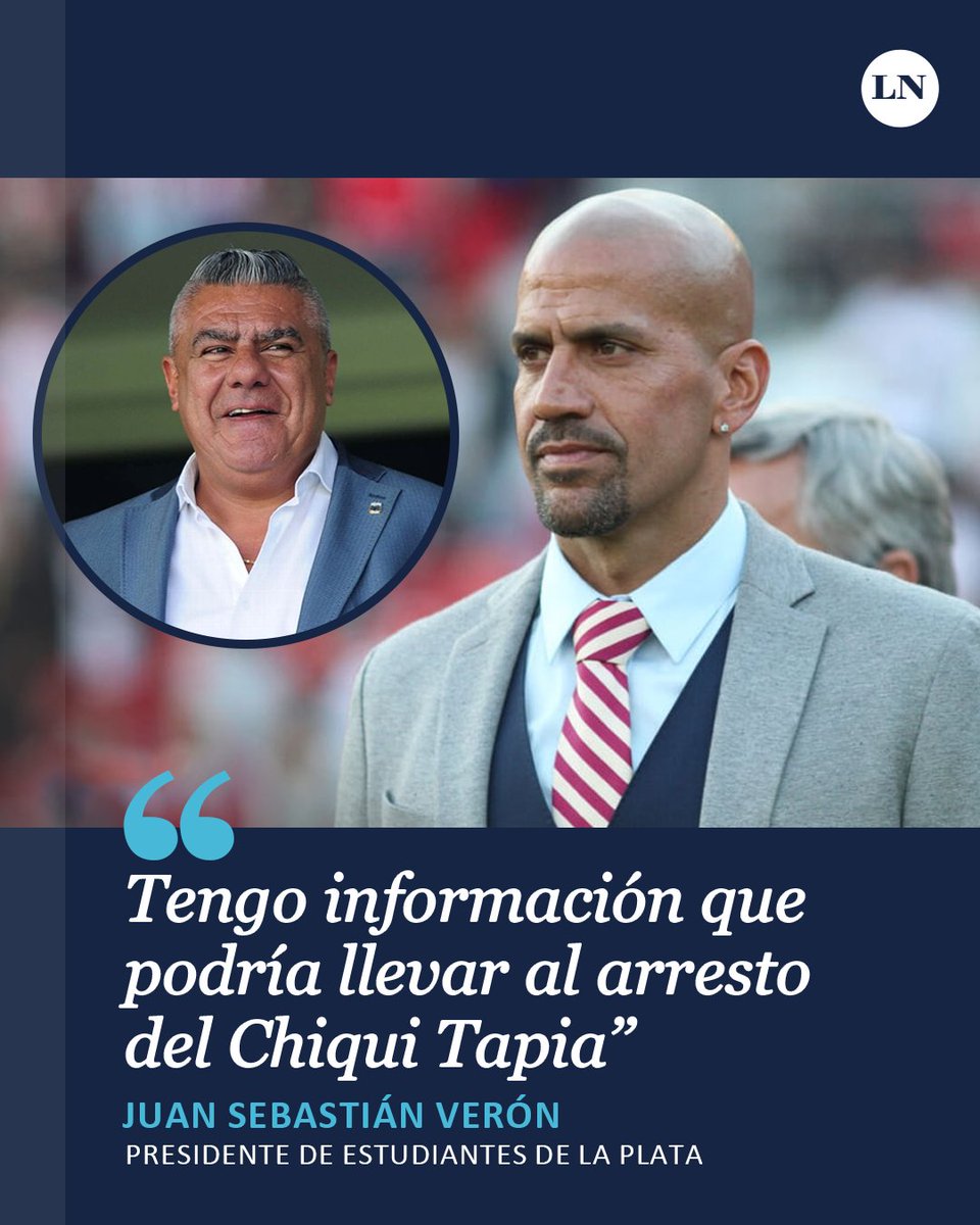 Tras el pasillo-gate de la AFA y el destape de una red de lavado de dinero de la empresa Sur Finanzas, ligadas a Claudio "Chiqui" Tapia, Sebastián Verón declaro:

"Tengo información que podría llevar al arresto del Chiqui Tapia’’