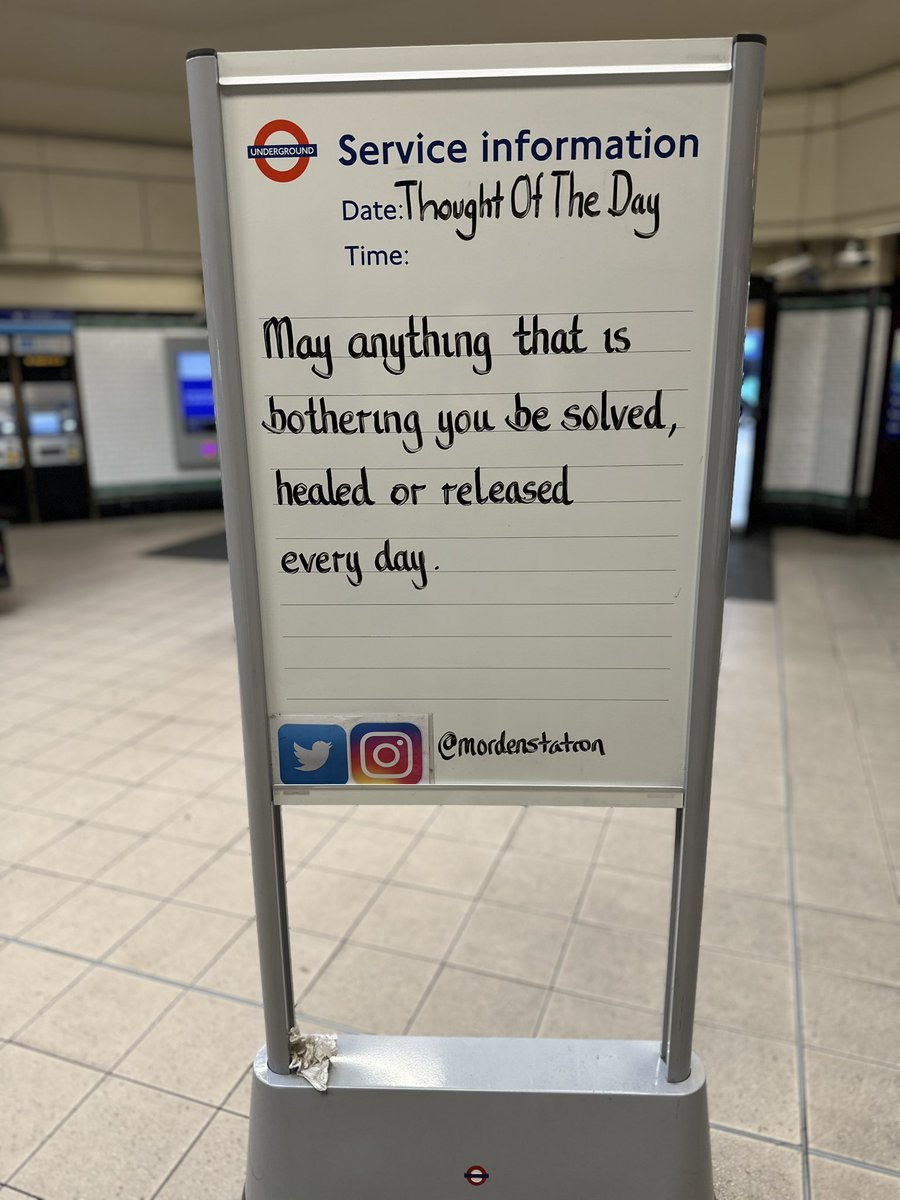 MordenStation's tweet image. Thursday 27th November 2025 Thought Of The Day From Morden Underground Station