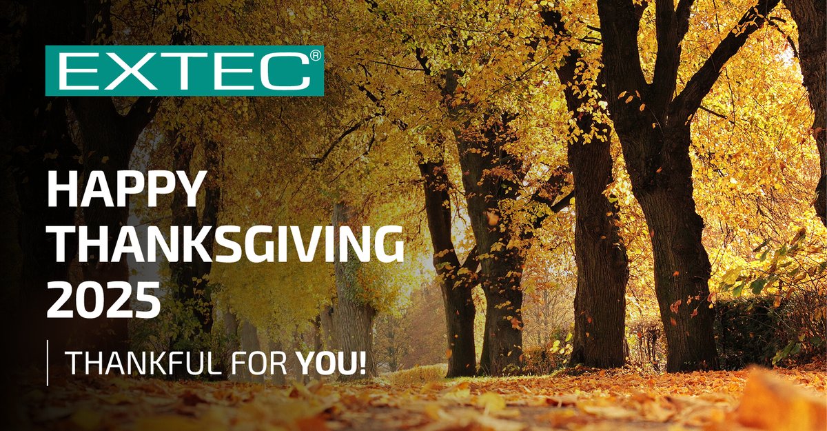 ExtecCorp's tweet image. This #Thanksgiving, #Extec thanks our customers worldwide for your continued trust and partnership. We’re grateful to the technicians, #engineers, and labs who rely on our products to achieve excellence in #MaterialsPreparation. Wishing everyone a warm and fulfilling holiday!