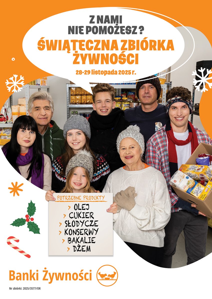 #ŚWIĘTA2025:
#CarrefourPolska po raz kolejny przyłącza się do #ŚwiątecznejZbiórkiŻywności organizowanej przez 
<a href="/Banki_Zywnosci/">Banki Żywności</a>. W dniach 28-29.11 2025 w sklepach naszej sieci w całej Polsce będzie można spotkać wolontariuszy zachęcających do podzielenia się zakupami. Zapraszamy!