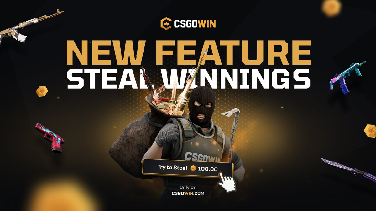CSGOWIN has launched a New Feature! Steal Winnings that you wished you had won in the first place! Choose your odds, and claim the prize!

Try it for yourself ➡️ csgowin.com/r/ml

50c Giveaway
- Follow <a href="/CodeML_/">ML</a> &amp; <a href="/CSGOWincom/">CSGOWin.com</a> 
- Repost &amp; Like