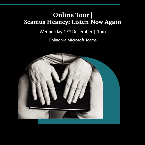 SeamusHeaneyNLI's tweet photo. ➡Join us on Microsoft Teams this Wednesday for our final online tour of 2025!
🔗To learn more and reserve your place: https://t.co/Q5iPrTh3en
#NationalLibraryOfIreland #SeamusHeaney #poetry #virtual #tour #Free #ThingsToDoInDublin #FreeInDublin #NLIOnline #IrishLiterature https://t.co/Dv5gERE1YM