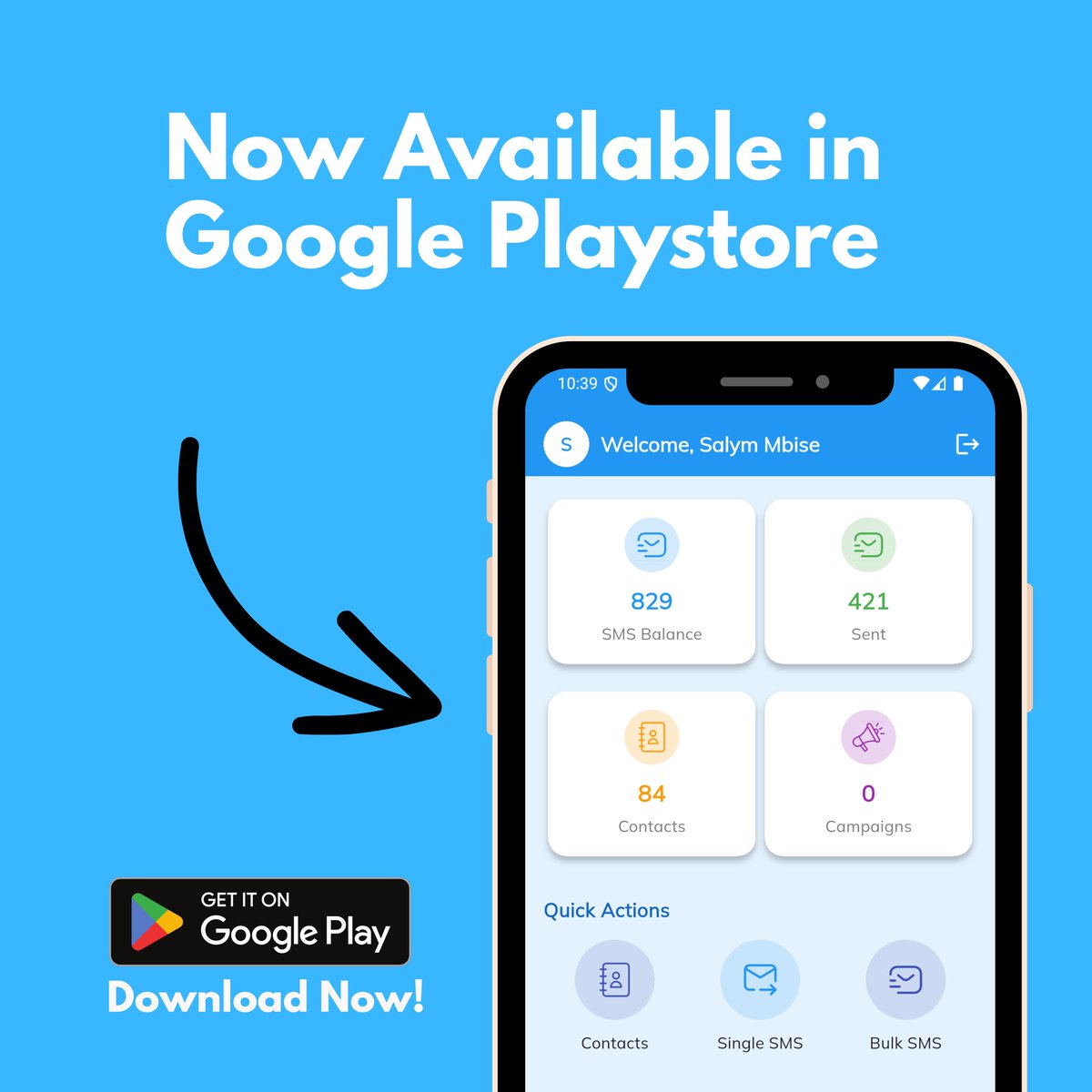 salymdev's tweet image. App ya #MamboSMS sasa inapatikana playstore unaweza download kwa kutumia link hii play.google.com/store/apps/det…

Download sasa na Uanze kutuma Bulk SMS kwa urahisi zaidi. Tuma SMS 1 kwa wateja 10,000 ndani ya sekunde 30 pekee.

Tembelea mambosms.co.tz kujisajili