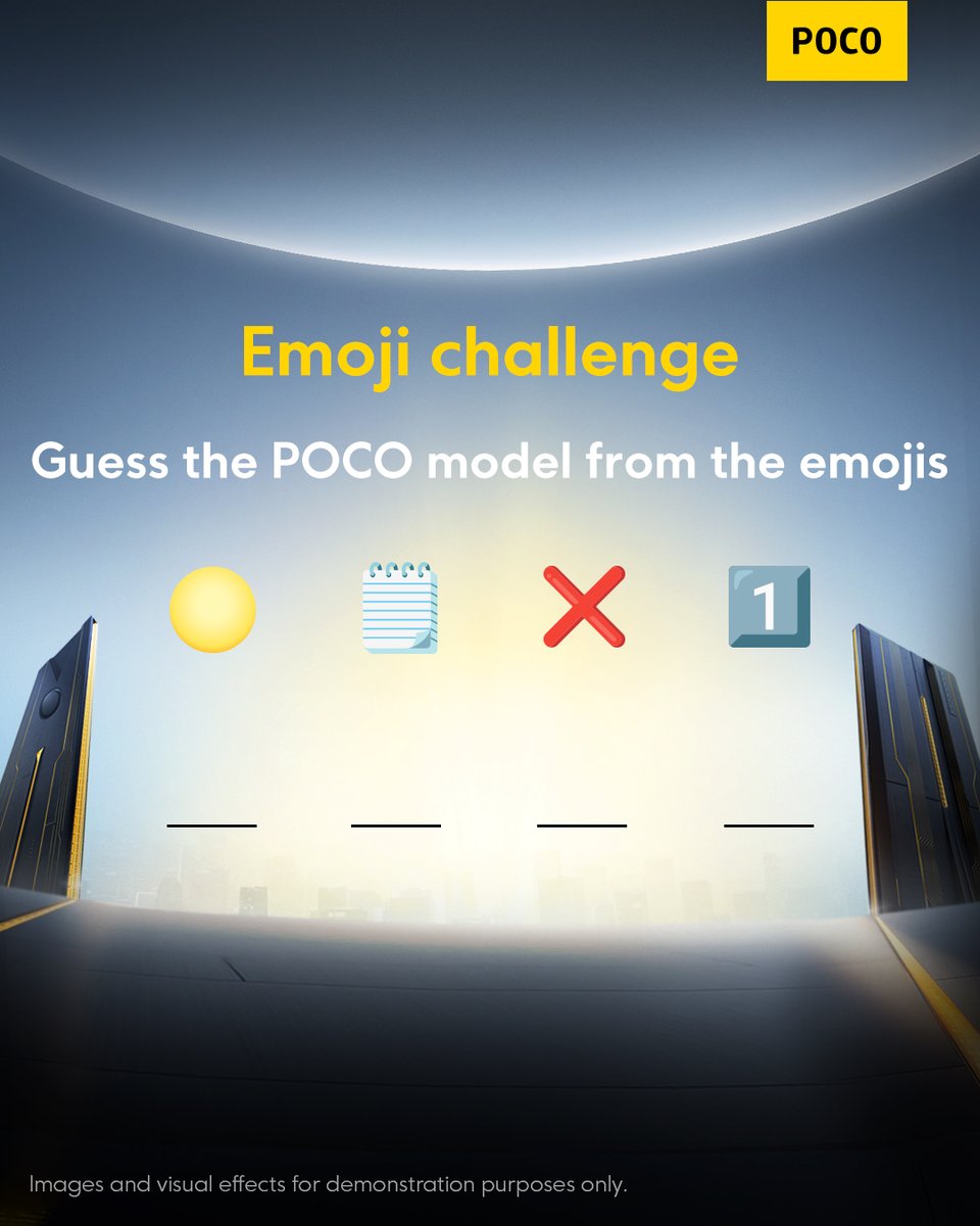MR_DEVIL78's tweet image. Ans:- #POCOPADX1 

POCO Pad X1 

@POCOGlobal 

🌕= Poco 
🗒️= Pad
❌= X
1️⃣= 1

#POCO #POCOF8Series 
#POCOF8Ulra