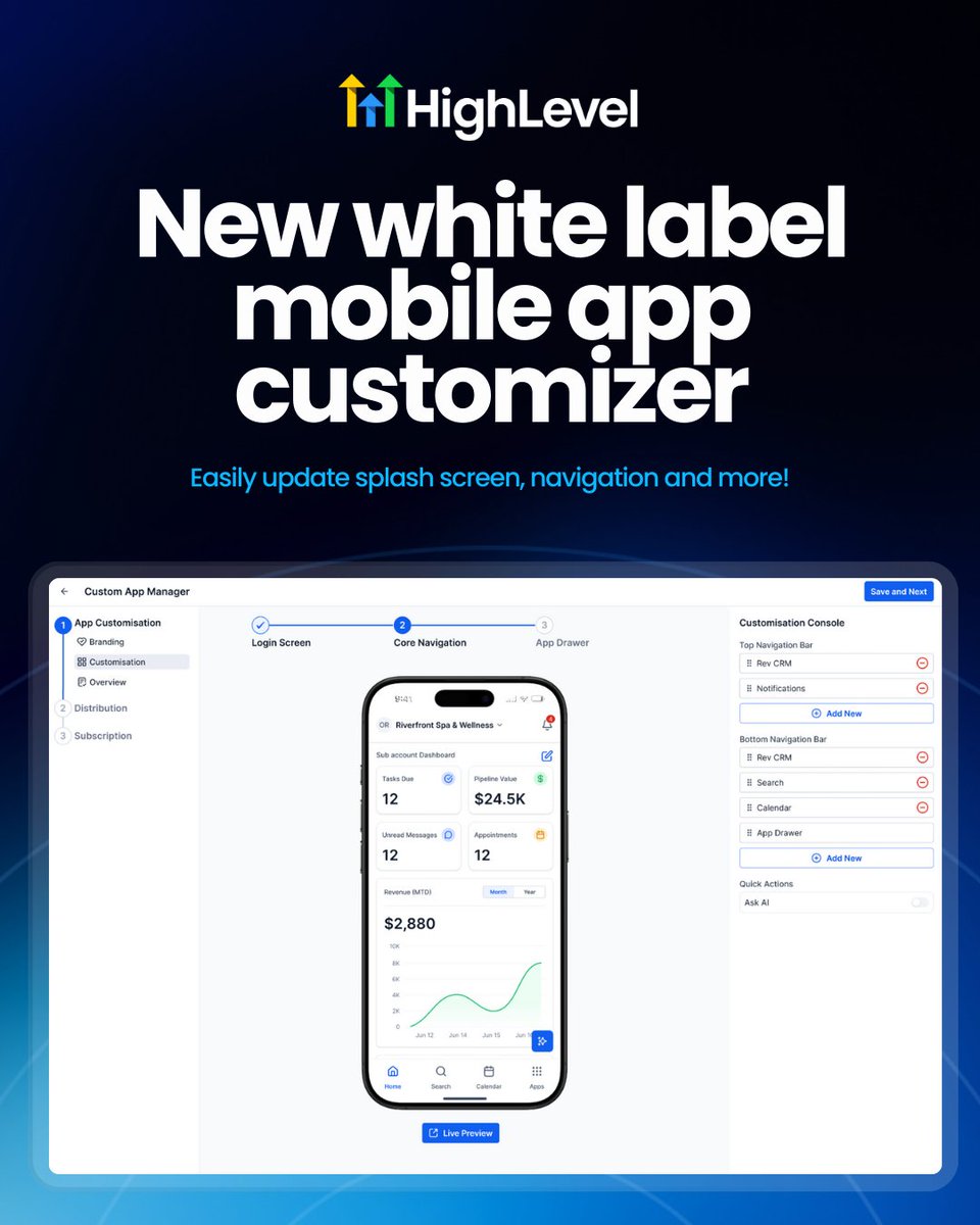gohighlevel's tweet image. Run more of your business from your phone without the overwhelm.
From AI business card scanning to universal search, the new mobile updates are here to simplify your day.
Explore all LevelUp Day releases → gohighlevel.com/post/levelup-2…

#HighLevel #LevelUp #MobileApp #MobileBusiness