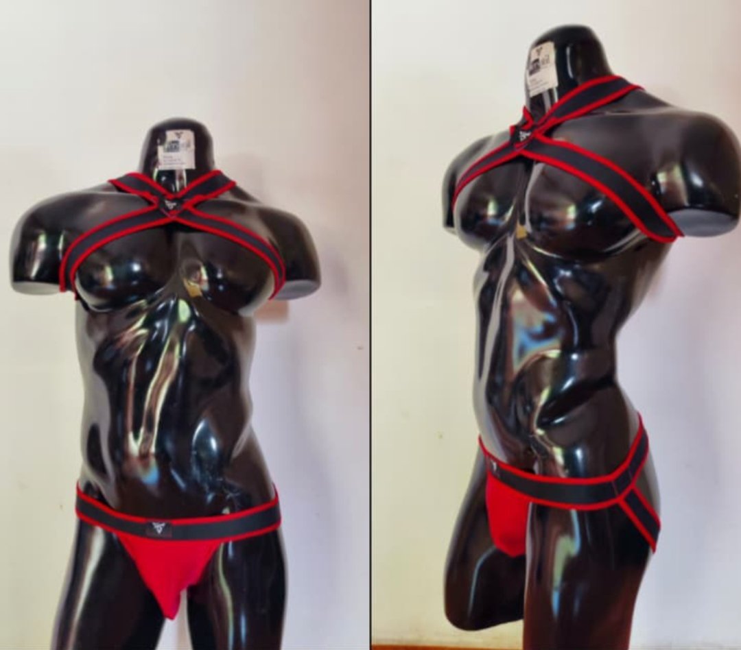 Arnés rojo y negro 👿