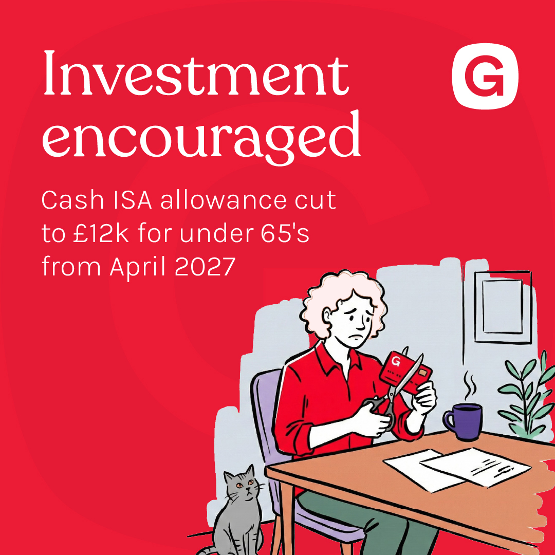 📰 New budget highlights:

🔹 Cash ISA allowance cut to £12k for under-65s from April 2027  
🔹 Frozen tax thresholds extend stealth taxes  
🔹 Extra 2% tax on dividends, property &amp; savings income  
🔹 Salary sacrifice NI applies over £2k from