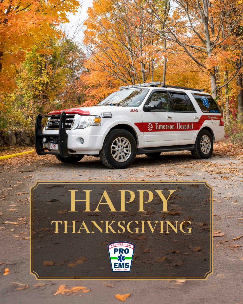 Happy Thanksgiving! Thank you to all our field providers, dispatchers, and support staff for all your hard work and dedication. We wish you and your family a wonderful and safe holiday!⁠
⁠
#PROEMS #Thanksgiving