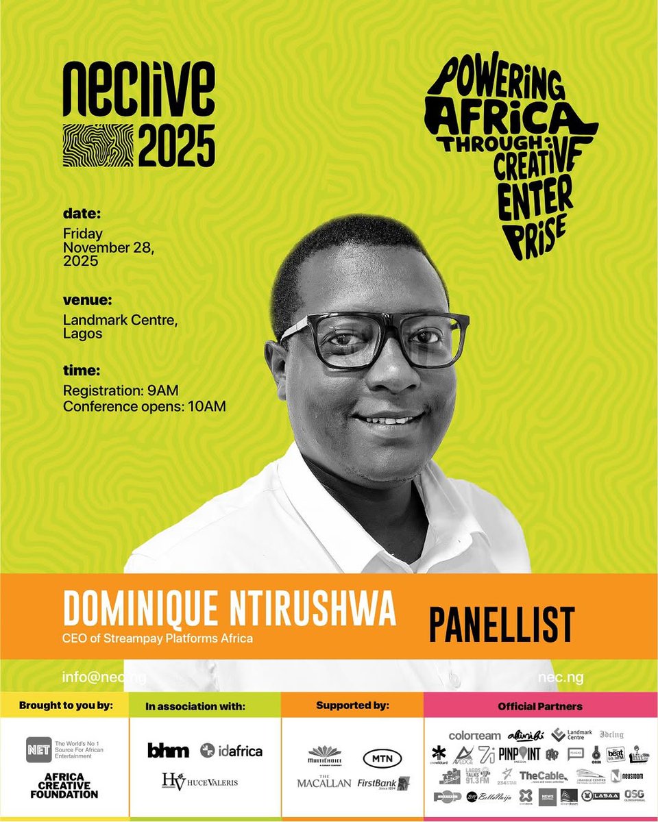 theNETng's tweet image. We are excited to introduce our new panellist, Dominique Ntirushwa!

Dominique Ntirushwa, CEO of Streampay Platforms Africa, leads a technology-driven streaming and digital monetization ecosystem designed to unlock Africa’s creative potential by fusing fintech, media technology,…