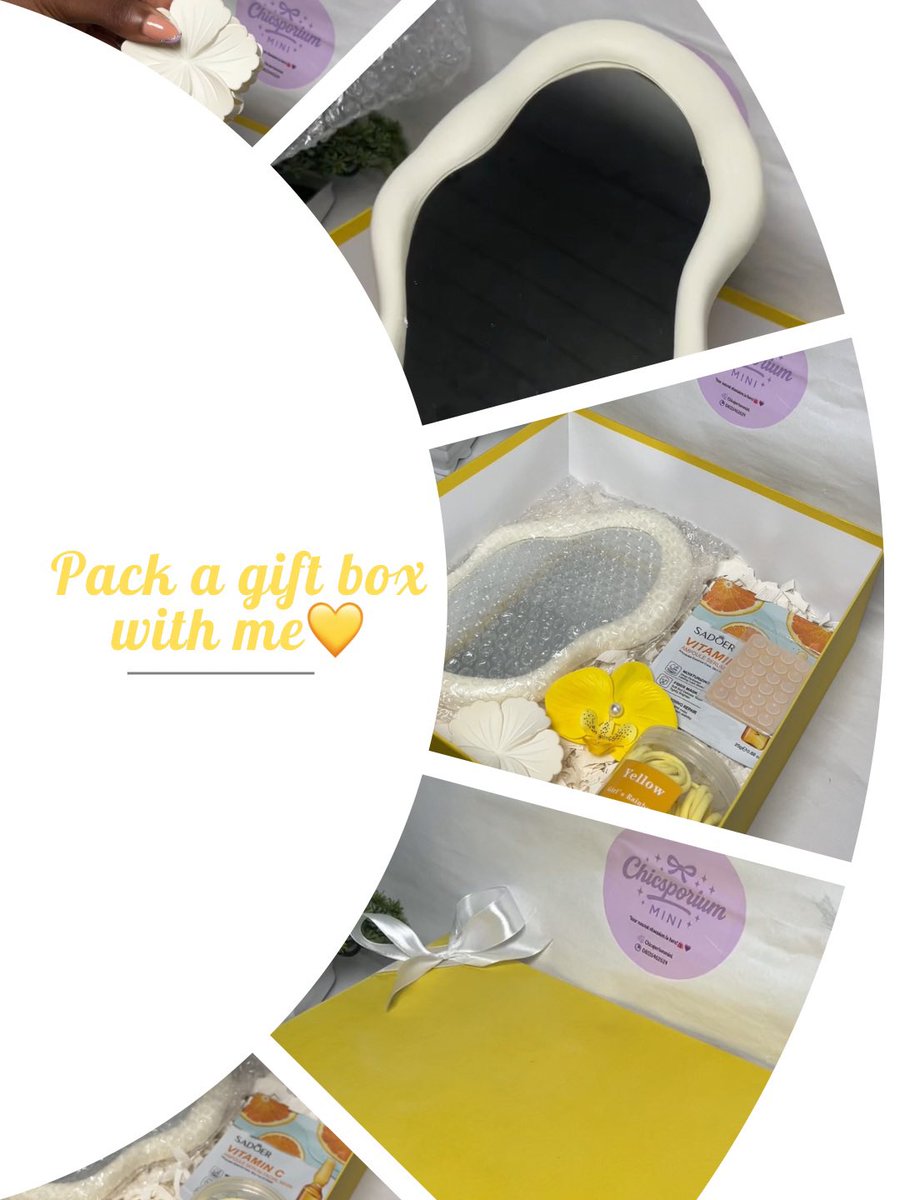 chicsporium's tweet image. Pack a custom gift box with me💛🤍

This gift box can be recreated for you or your loved ones in any color (using any budget you have)✨
