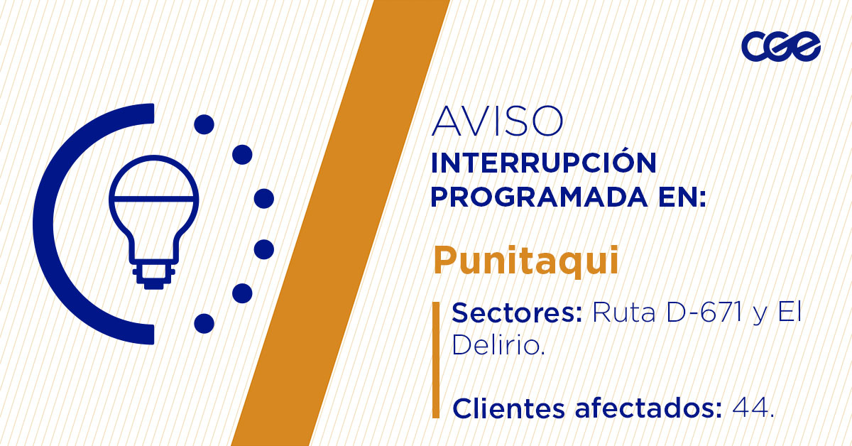 CGE_Clientes's tweet image. Para mejorar la calidad del suministro de nuestros clientes de #Punitaqui, este viernes, entre 10:00 y 16:00 horas, se realizará una #InterrupciónProgramada (sectores en la imagen 👇) debido a trabajos de mejoras. Esto afectará a 44 clientes. Recuerda desconectar tus artefactos…