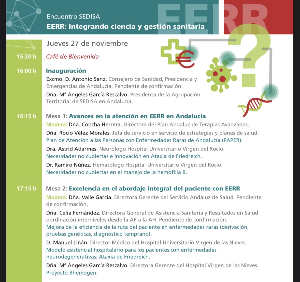 CarlosCarlozms's tweet image. Comienzan las jornadas de EERR de @SEDISA_NET Foro de clinicos, gestores y pacientes. De esta combinación solo pueden surgir buenas propuestas para conseguir la mejor atención de estos enfermos y sus familias @magrrjj