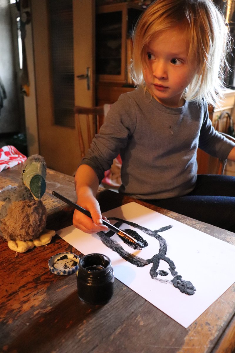 Making black ink/paint:
Crush charcoal into a very fine powder. Add a little water to make a smooth paste, then a little honey.