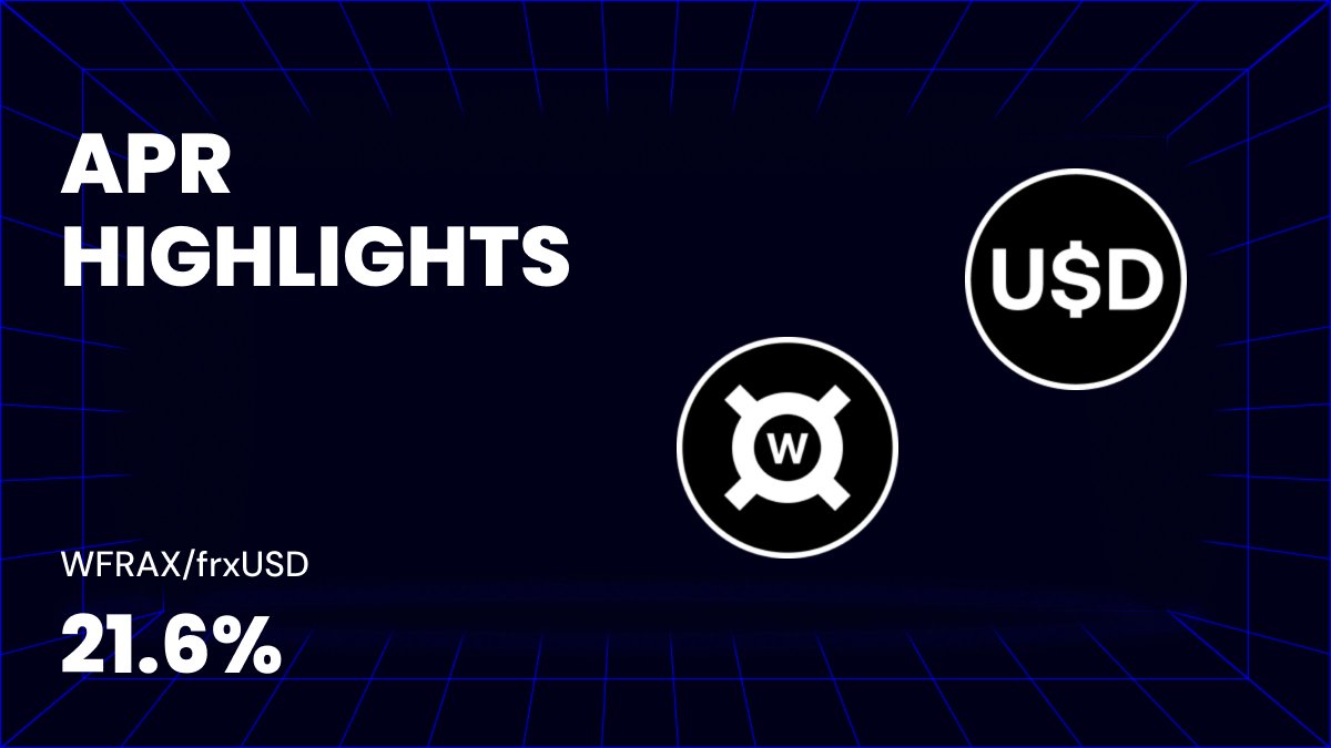 Dear Fraximalists,

WFRAX/frxUSD 21.6% APR🔥.

Guaranteed emissions of $SCALE over 42 days.

$FRAX (prev. $FXS)