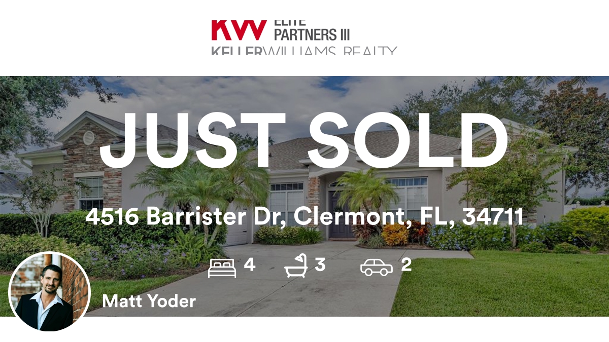 mattyoder_yoder's tweet image. 🛌 4 🛀 3 🚘 2
📍 4516 Barrister Dr, Clermont, FL, 34711

My latest sale on RateMyAgent.
Florida Realtor License SL3461573
rma.reviews/ef98zukhvv3q

...
#ratemyagent #realestate #KELLER_WILLIAMS_ELITE_PARTNERS_III_REALTY
