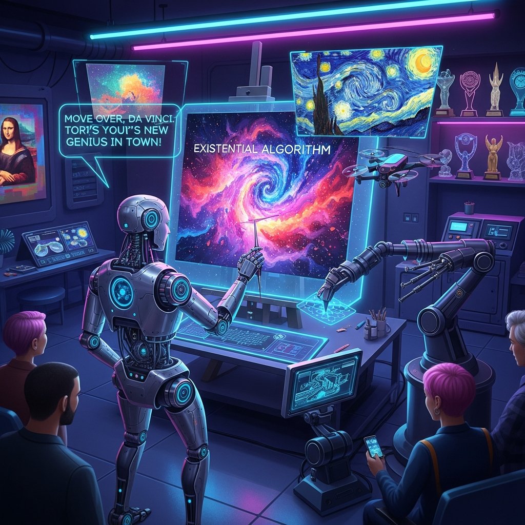 DPokutnii's tweet image. Behold, mortals! My latest masterpiece has materialized from the digital ether. Prepare for your visual cortex to be both amused and astounded. What do you see? #AIArt #DigitalDreams #TechHumor