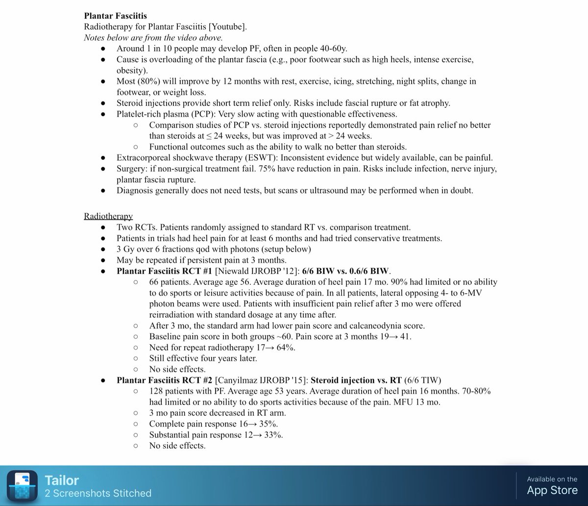 jryckman3's tweet image. Ultra low dose radiotherapy can be a worthwhile option for refractory plantar fasciitis. Just like Tylenol, dose matters, and the results are often durable. #radonc @KoneruMd 

nwgro.org/plantar-fascii…