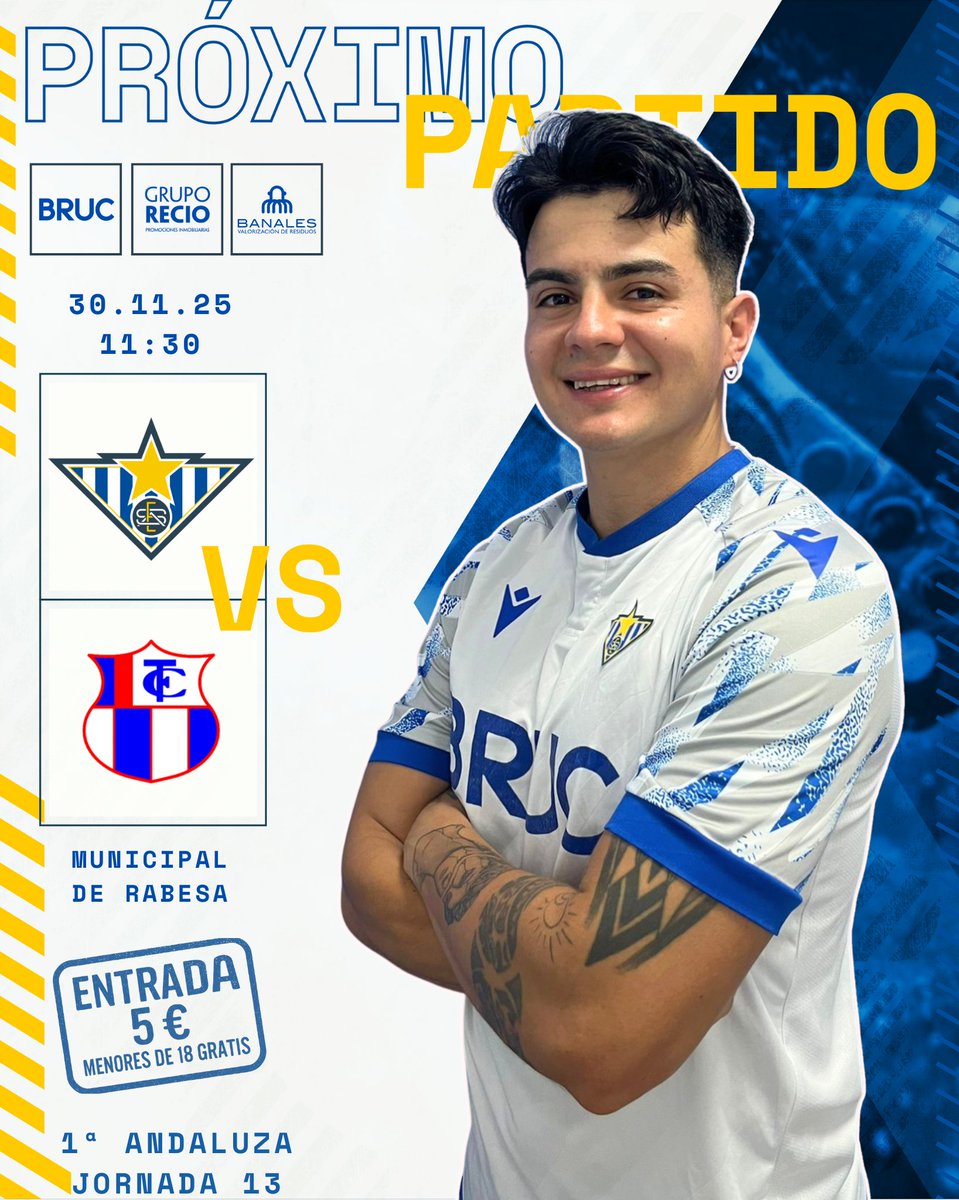 📅 | 𝑷𝒓𝒐́𝒙𝒊𝒎𝒐 𝑷𝒂𝒓𝒕𝒊𝒅𝒐

Este domingo a las 11:30h recibimos en el Municipal de Rabesa al <a href="/TORREBLANCACF66/">TORREBLANCA C.F.</a> , en una auténtica final para los nuestros 💙⚽

Nos jugamos el honor, el orgullo y, sobre todo, volver a reencontrarnos con la victoria en casa.

💪 Necesitamos