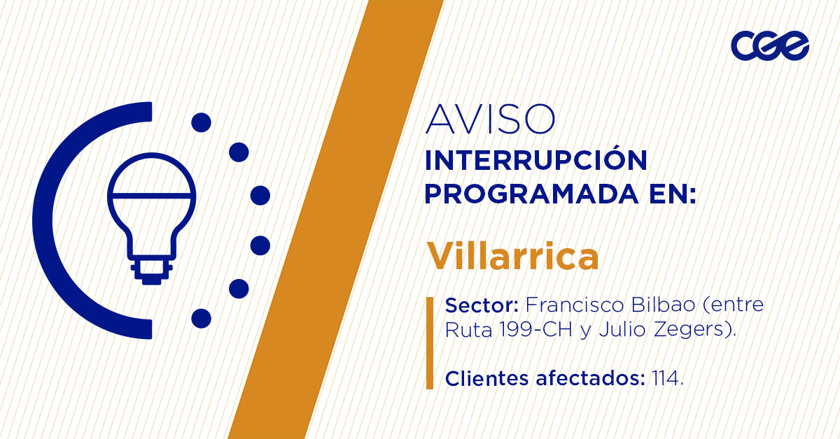 CGE_Clientes's tweet image. Para mejorar la calidad del suministro de nuestros clientes de #Villarrica, este sábado, entre 15:00 y 18:00 horas, se realizará una #InterrupciónProgramada (sectores en la imagen 👇) debido a trabajos de mejoras. Esto afectará a 114 clientes. Recuerda desconectar tus artefactos…