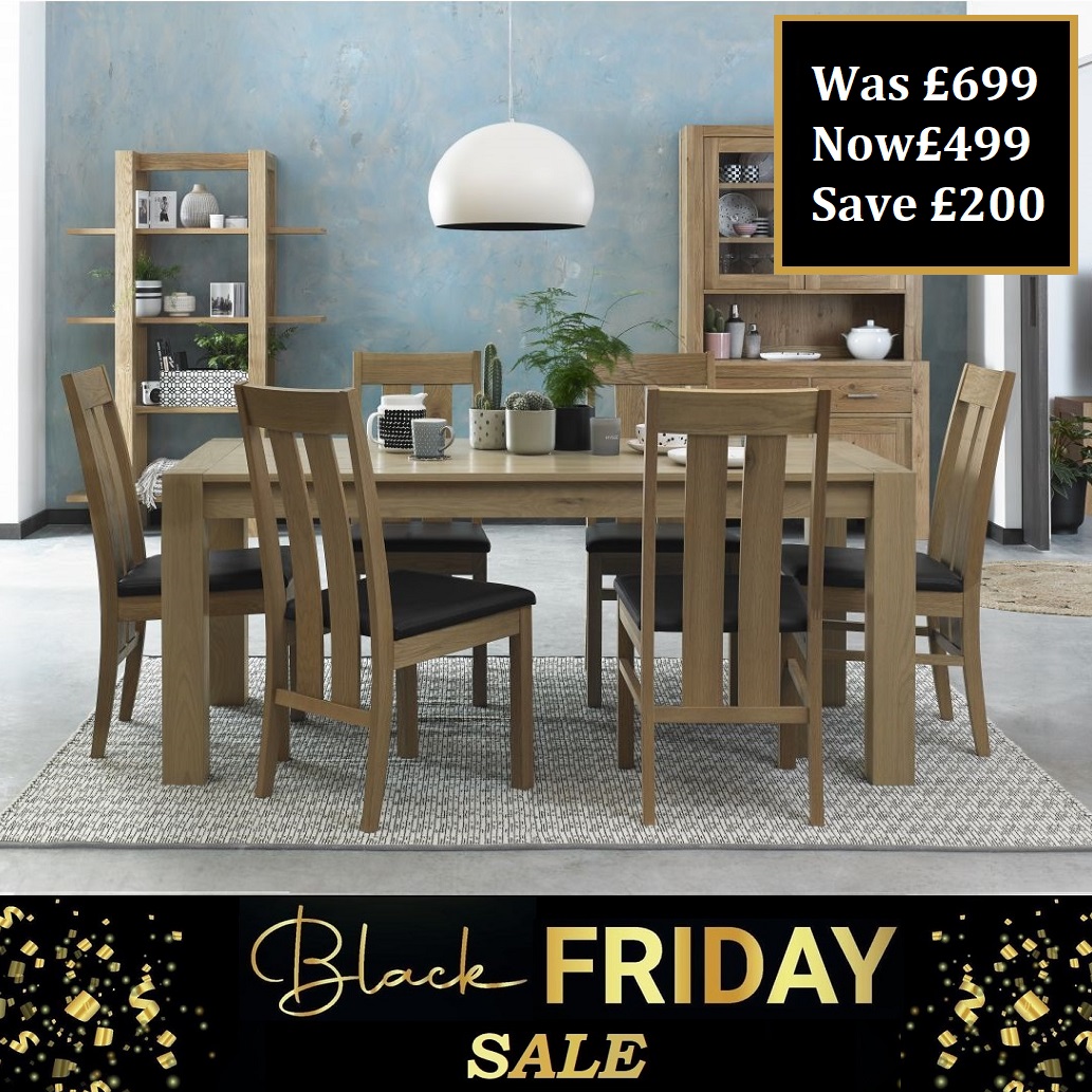 OakFurnitureCo's tweet image. Save £200 OFF the Turin Light Oak #ExtendingDiningTable - 6 Seater in our 🖤#BLACKFRIDAYSALE🖤 while stock lasts!

🛒oakfurnitureuk.com/turin-light-oa…

🚛Free Home Delivery to most Mainland UK postcode areas.👍
-
-
-
#blackfridaysale2025 #blackfriday2025 #blackfriday #diningroomfurniture