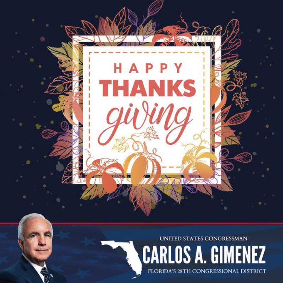 RepCarlos's tweet image. 🦃 Wishing everyone across our great nation a very Happy Thanksgiving!

Today we give thanks for our families, our freedoms, and the blessings that make America the greatest country in the world.