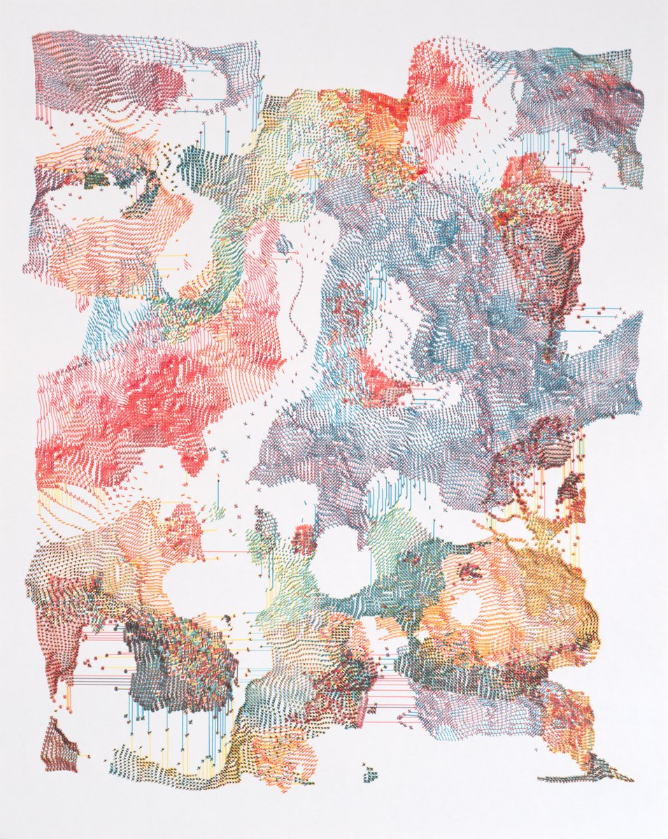 thresfold's tweet image. Two years ago
clp 081023
4-color plotter drawing
29 x 36.5 cm

collected by @thefunnyguysNFT 

#penplotter