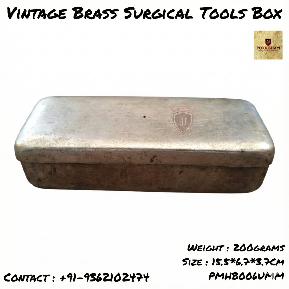 pokkishamshop's tweet image. Vintage Brass Surgical Tools Box 
Product Code : PMHB006UMM 
Weight : 200grams(not exact)  
Size : 15.5*6.7*3.7Cm 
Price in Pm
Shipping Extra 
Contact : +91-9362102474

​#VintageSurgicalBox
#Sterilizationbox
#AntiqueMedicalBox
#DoctorKit
#Pokkisha
#PokkishamAntique
#Salem