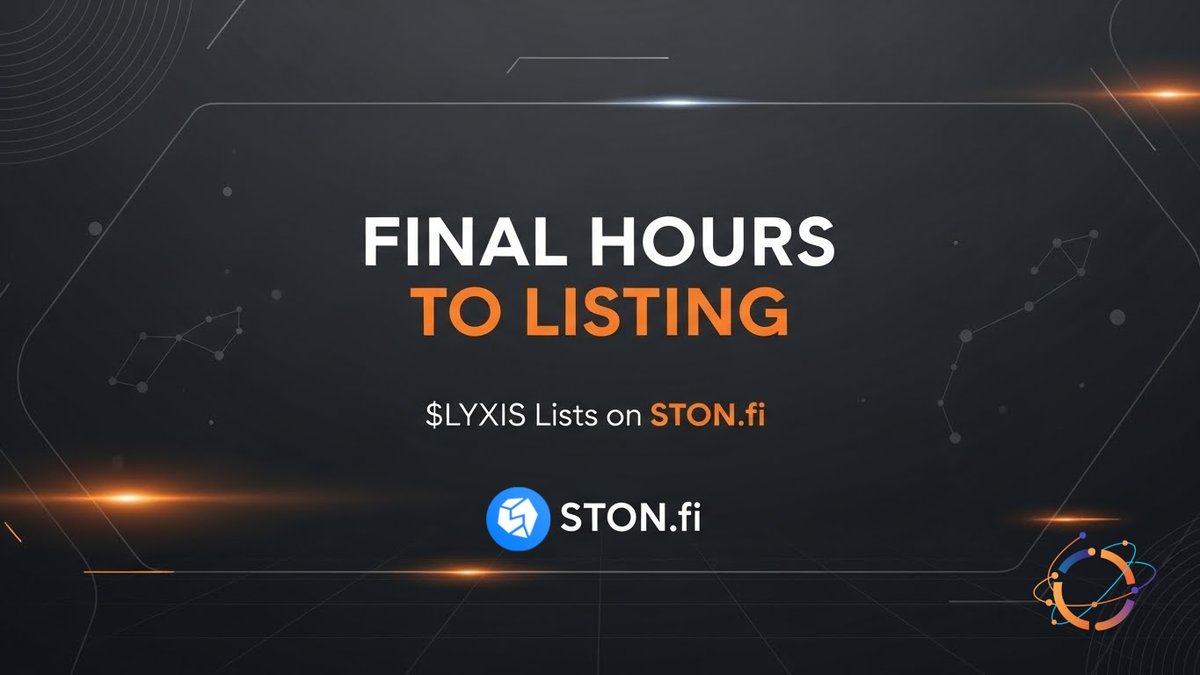 🔥🚀💥 FINAL HOURS TO LISTING — THE MOMENT IS HERE 🚀

We’ve entered the final stretch before $LYXIS officially lists on STON.fi, and the energy across the ecosystem is electric. ⚡️🔥

But today marks something even bigger than listing…

🎉 Over 6,000 Holders — A