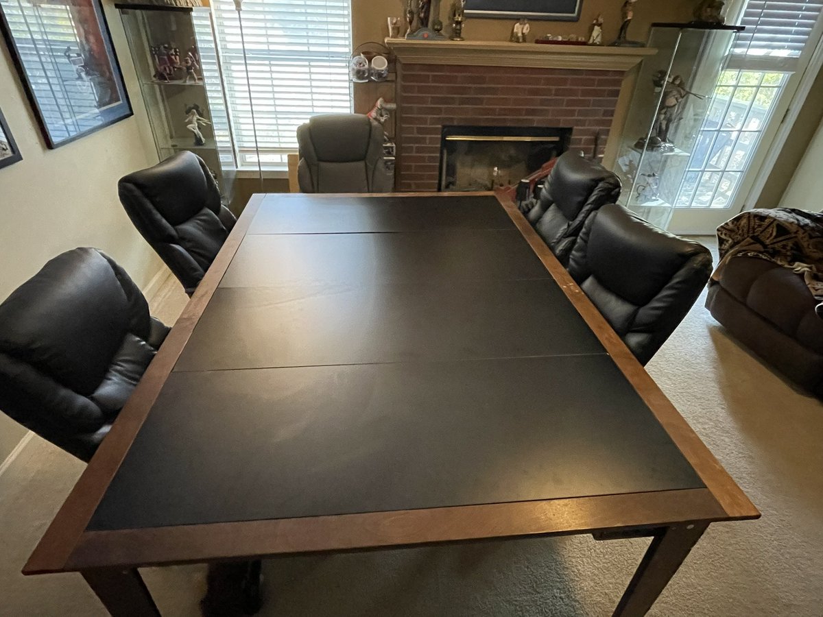 Having friends over today for Thanksgiving so converting the game table into a regular table.