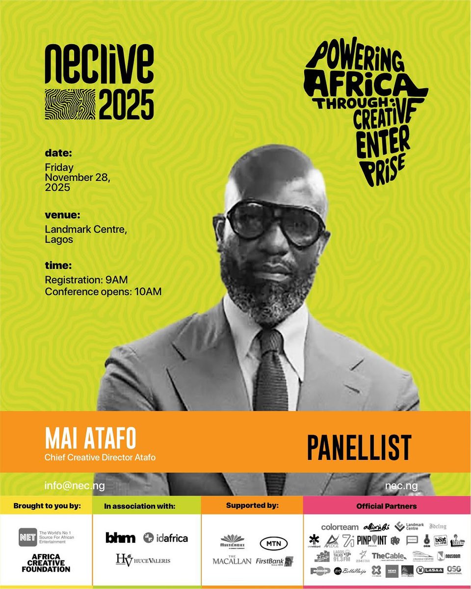 theNETng's tweet image. Meet our panellist — Mai Atafo!

Mai Atafo is a celebrated fashion designer whose influence is rooted in his mastery of bespoke tailoring and his role in elevating the standard of menswear in Nigeria. His brand, ATAFO, is synonymous with luxury and sophistication, dressing…