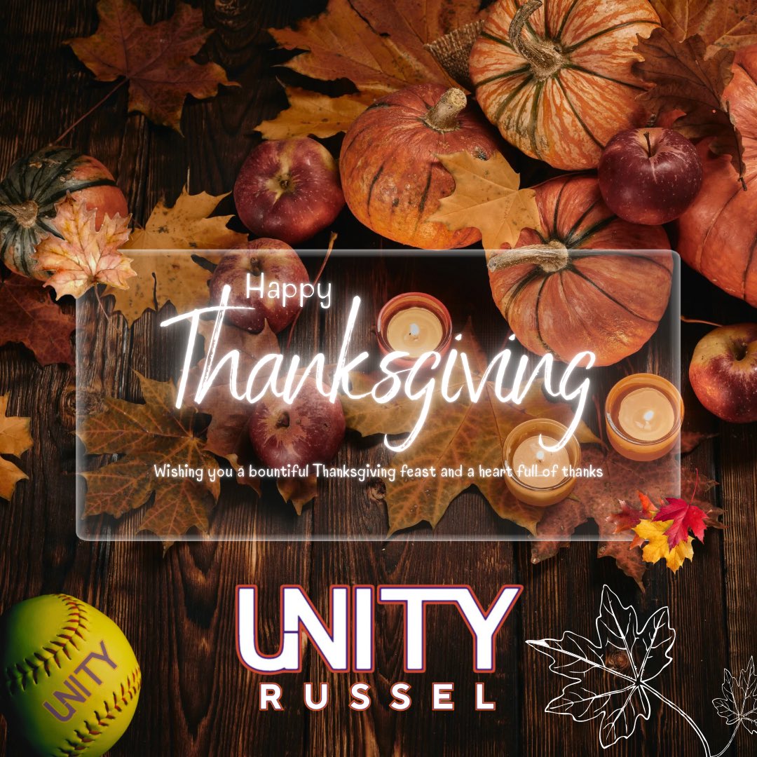 🦃 Happy Thanksgiving from Unity Russel! 🥎❤️💛

Today we’re especially grateful for the incredible players who work so hard, the coaches who pour their hearts into this team, and the families who support us every step of the way. Our Unity family is something truly special, and