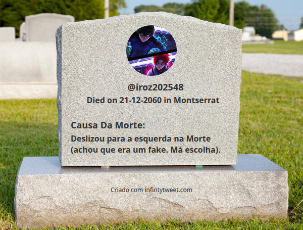 Isso é como e quando vou morrer

⠀➡️ infintytweet.me/dumb-ways-to-d…