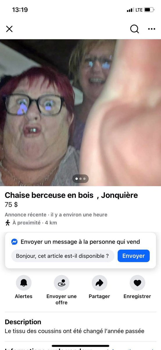 Chaise berceuse en bois