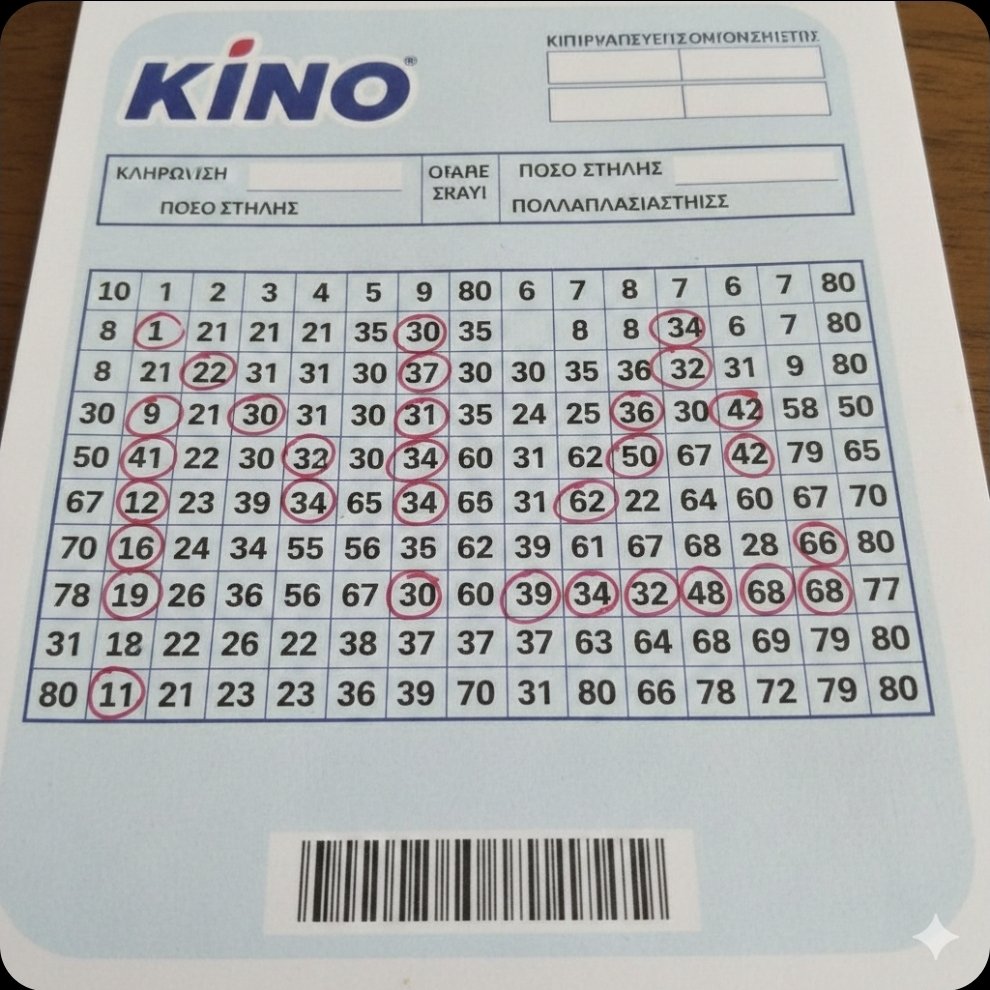 Είπα στο AI να μου προτείνει αριθμούς στο ΚΙΝΟ για σίγουρο κέρδος και μου έβγαλε αυτό