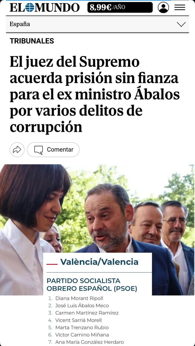 Abalos, Morant, Compromis - Sumar, Més - Compromís, Otegi, Puigdemont y cia. .... todos son el Sanchismo.