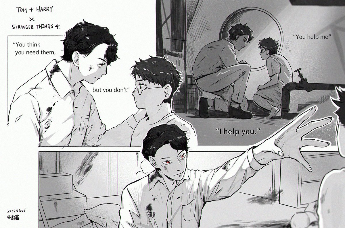 *repost/
Rewatching Stranger Things S4 reminded me that I drew this crossover before.
#tomarry
