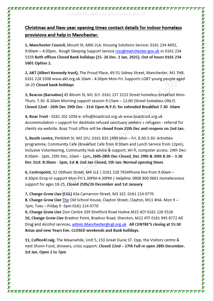 Homelessness • Manchester & Salford tweet media