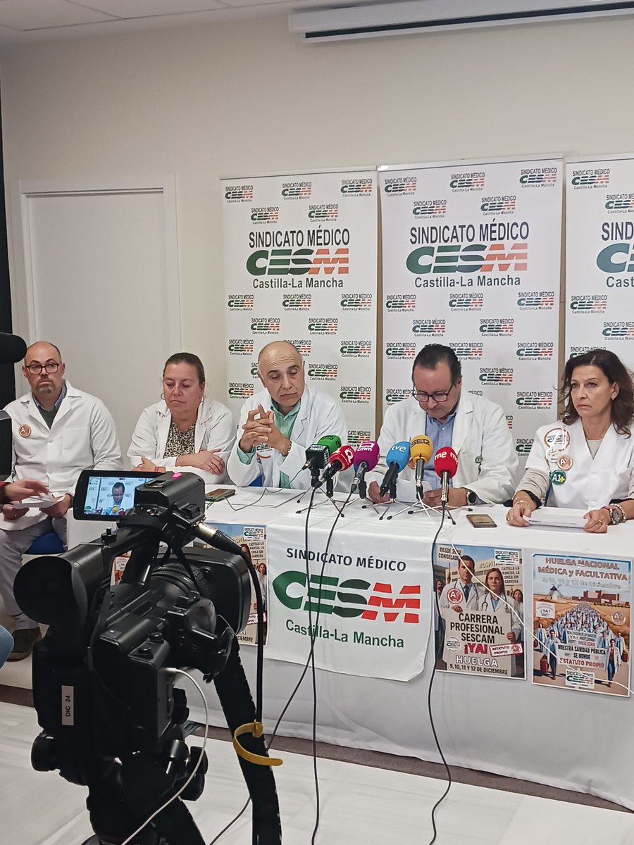 cesmclm's tweet image. 📢 @CESMCLM convoca Huelga Autonómica en el #SESCAM #CLM para los días 9, 10, 11 y 12 de diciembre.
📅 ¡Por las condiciones laborales y la calidad asistencial en #CLM
#EstatutoPropio   
🆘 Reactivación #CarreraProfesionalSescamYa
Rueda de Prensa 
👇👇👇
sindicatomedicoclm.es/el-sindicato-m…