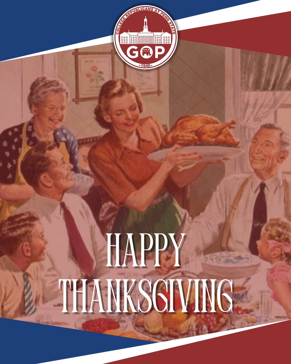 Happy Thanksgiving from the Penn State College Republicans! 🦃🍁🥧

We are thankful for our Nation, our President, and all the heroic Patriots who have fought for our country from the Pilgrims to today.