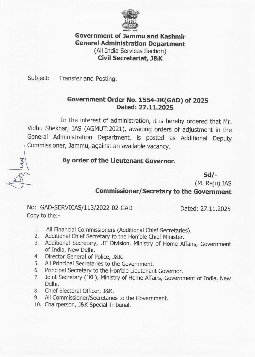 NewsNowJK's tweet image. Vidhu Shekhar posted as ADC Jammu

#IAS #AdditionalDeputyCommissioner #ADC #VidhuShekhar #Jammu #JammuAndKashmir