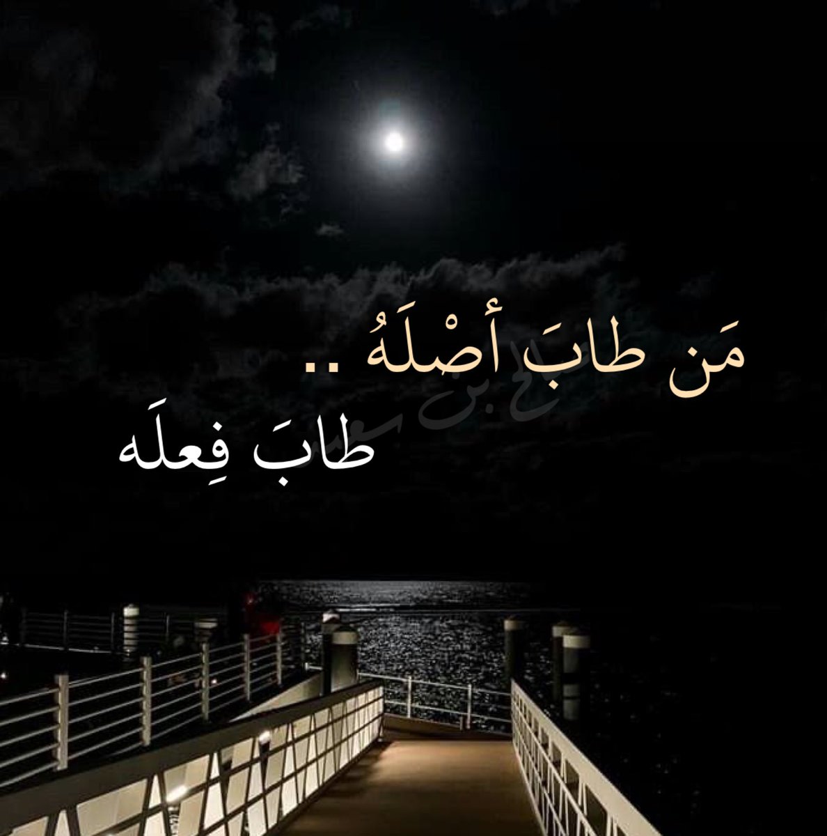 عندما يكون الإنسان ذو أصل طيب و ذو أخلاق حميدة وتربية حسنة فإن أعماله و سلوكه تتأثر وتنشأ من ذلك الأصل والطبع الجيد وذلك يشبه ثمار الاغصان الجيدة التي تعتمد في جودتها على قوة وجودة جذوره .