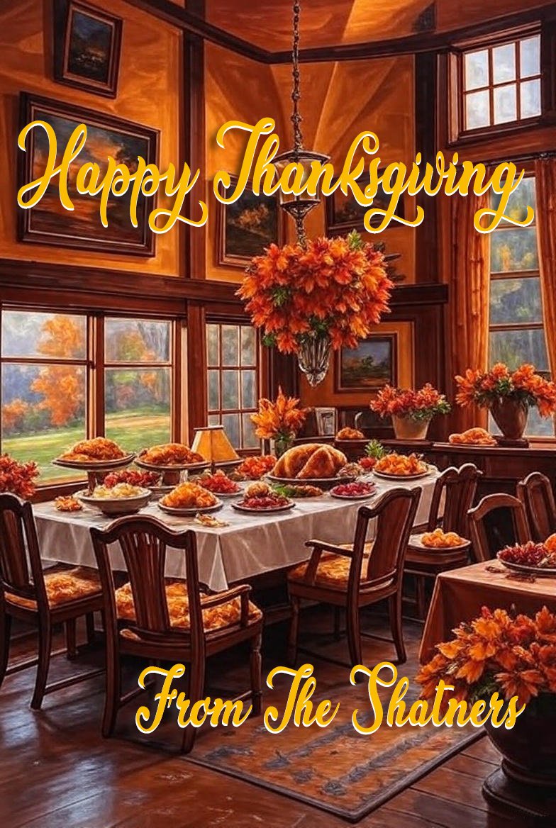 WilliamShatner's tweet image. Wishing all of those who are celebrating today a very happy and safe Thanksgiving!  

Love, The Shatner family