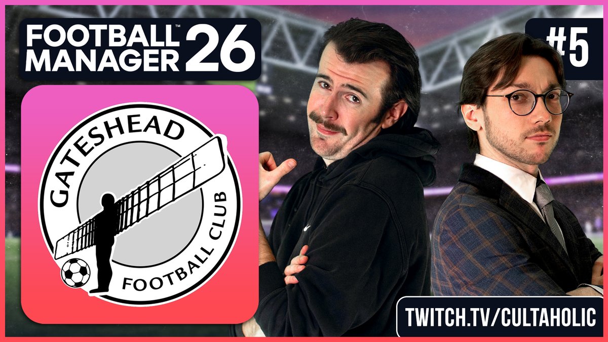 After a week on the training ground we're back in the hot seat at Gateshead.

We've had three winless streams in a row, surely tonight we turn this ship around... right?

Live in one hour with more #FM26 over on twitch.tv/cultaholic