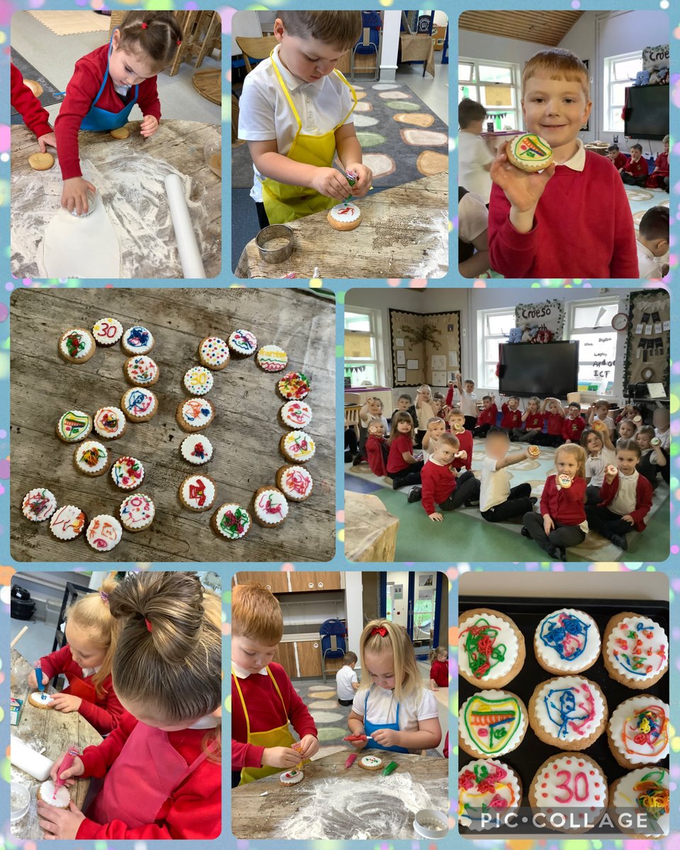 This week Dosbarth Un have baked and decorated their own celebration biscuits. We’ve celebrated 30 years of our school being open!🎉🍪 <a href="/garntegprimary/">Garnteg Primary</a> <a href="/MrsCLewis1995/">MrsCLewis95</a> <a href="/misssgilbey95/">@mrssgilbeylarge</a>