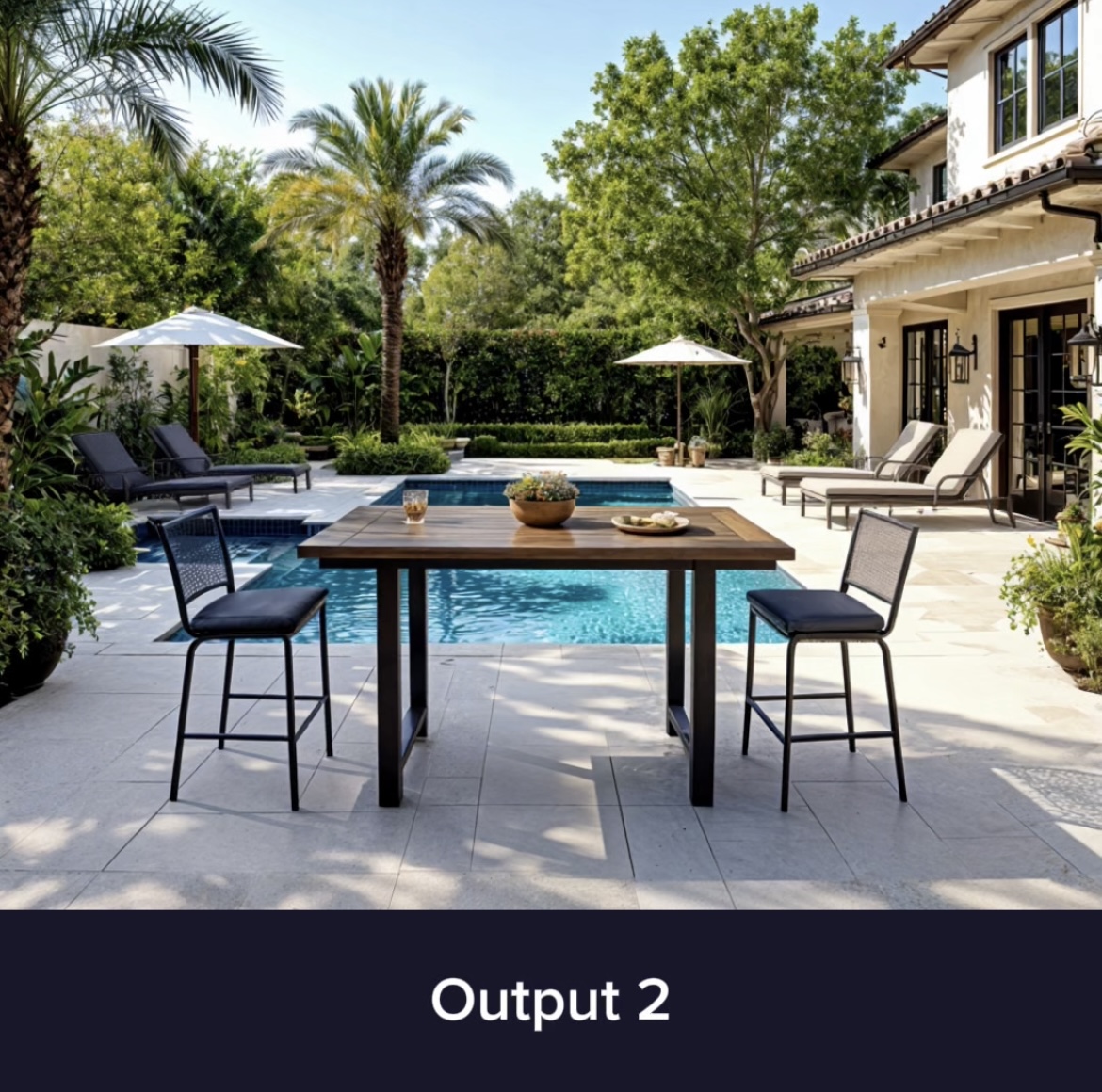 homedesignsai's tweet image. Transform your backyard pool area with a seating oasis in seconds ✨
Using the Magic Redesign tool, a simple prompt can add lounge chairs, outdoor sofas, shade—whatever you want.
Type it → redesign it → enjoy it.

#HomeDesignsAI #OutdoorLiving #PoolsideVibes