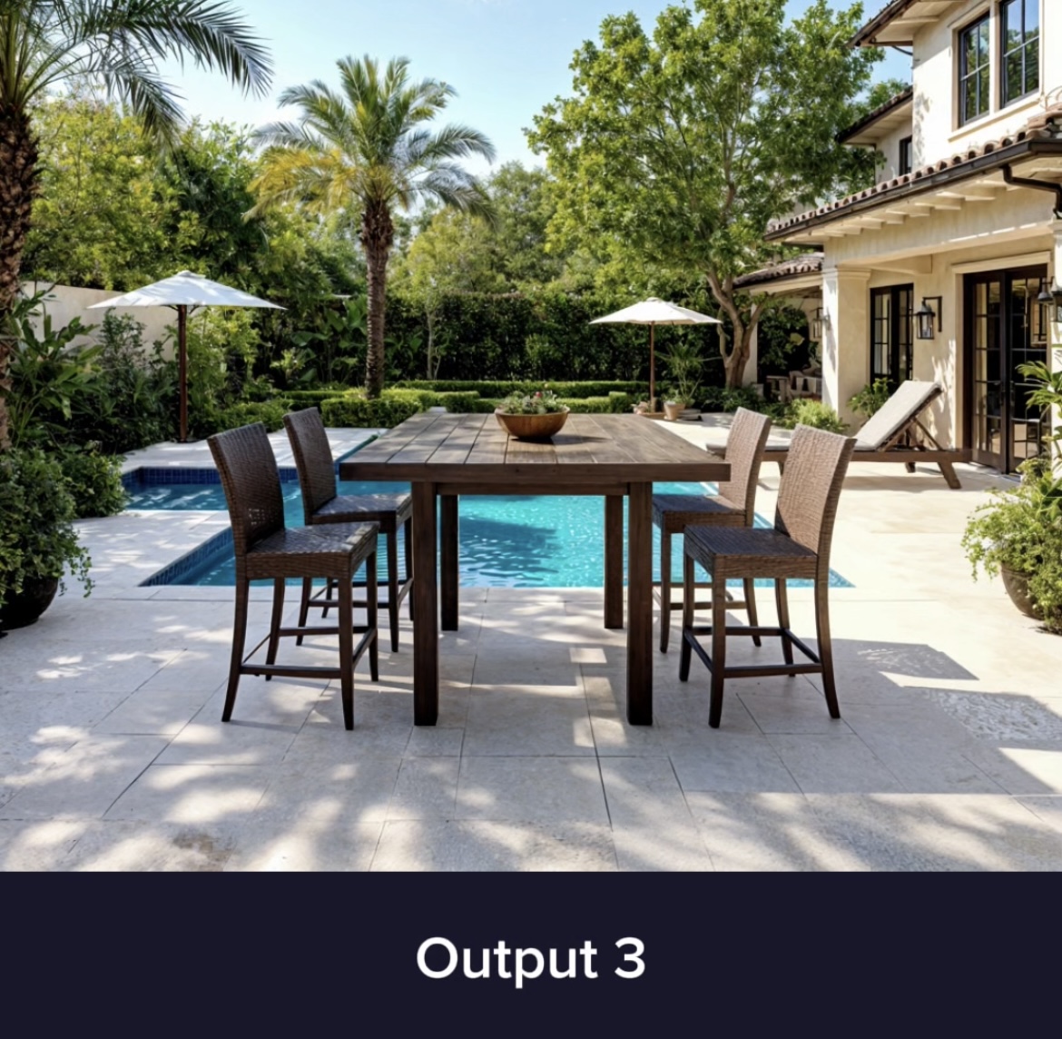 homedesignsai's tweet image. Transform your backyard pool area with a seating oasis in seconds ✨
Using the Magic Redesign tool, a simple prompt can add lounge chairs, outdoor sofas, shade—whatever you want.
Type it → redesign it → enjoy it.

#HomeDesignsAI #OutdoorLiving #PoolsideVibes