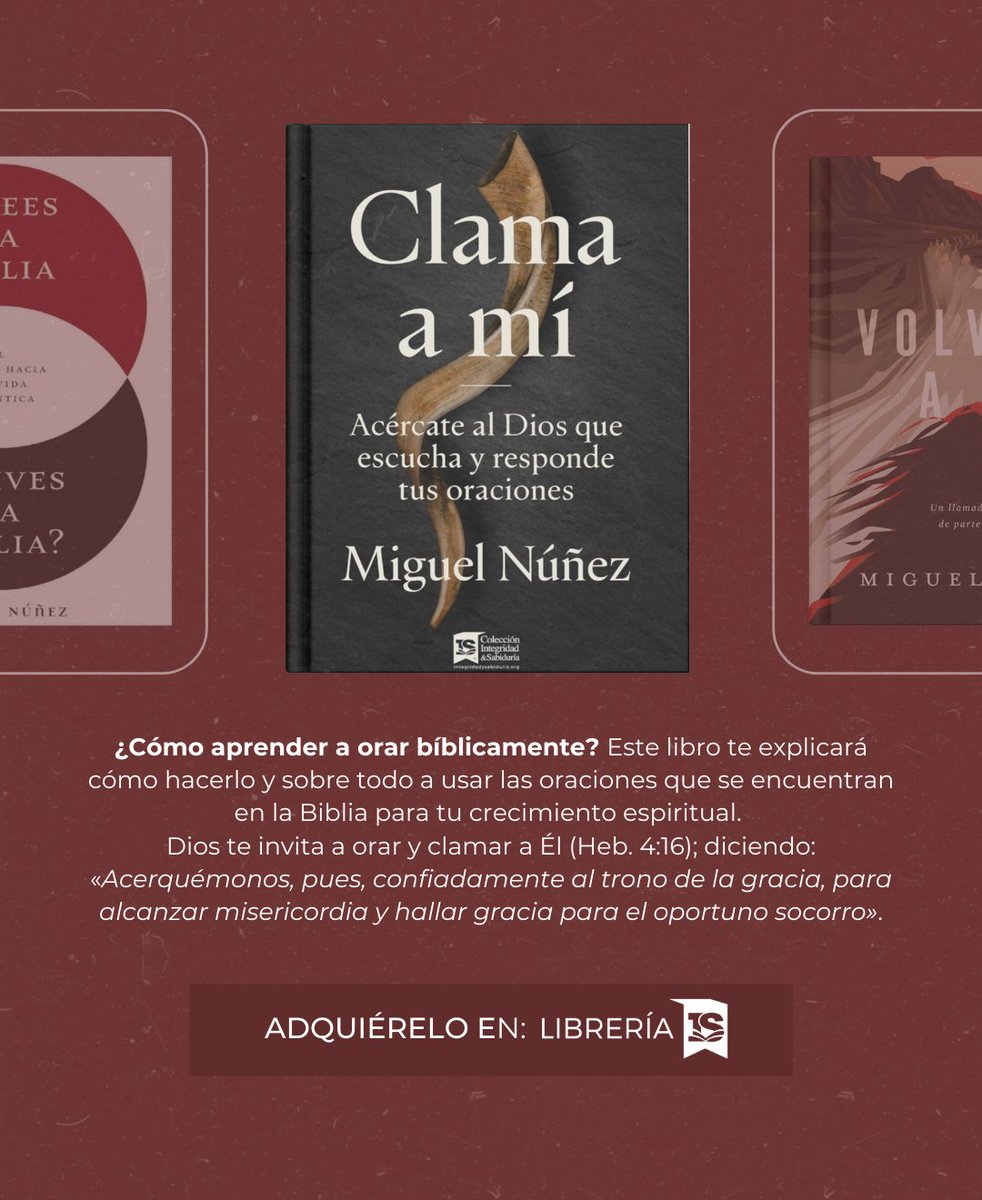 Tomado del libro «Clama a mí» escrito por el pastor Miguel Núñez (<a href="/PastorMNunez/">Miguel Núñez, MD</a>). 

Disponible en nuestra librería: libreriais.org/products/clama…