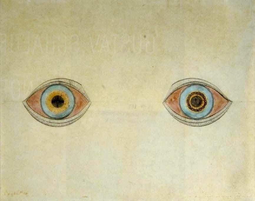 oscillate23's tweet image. “My Eyes at the Moment of the Apparitions,” by German outsider artist August Natterer, 1913.