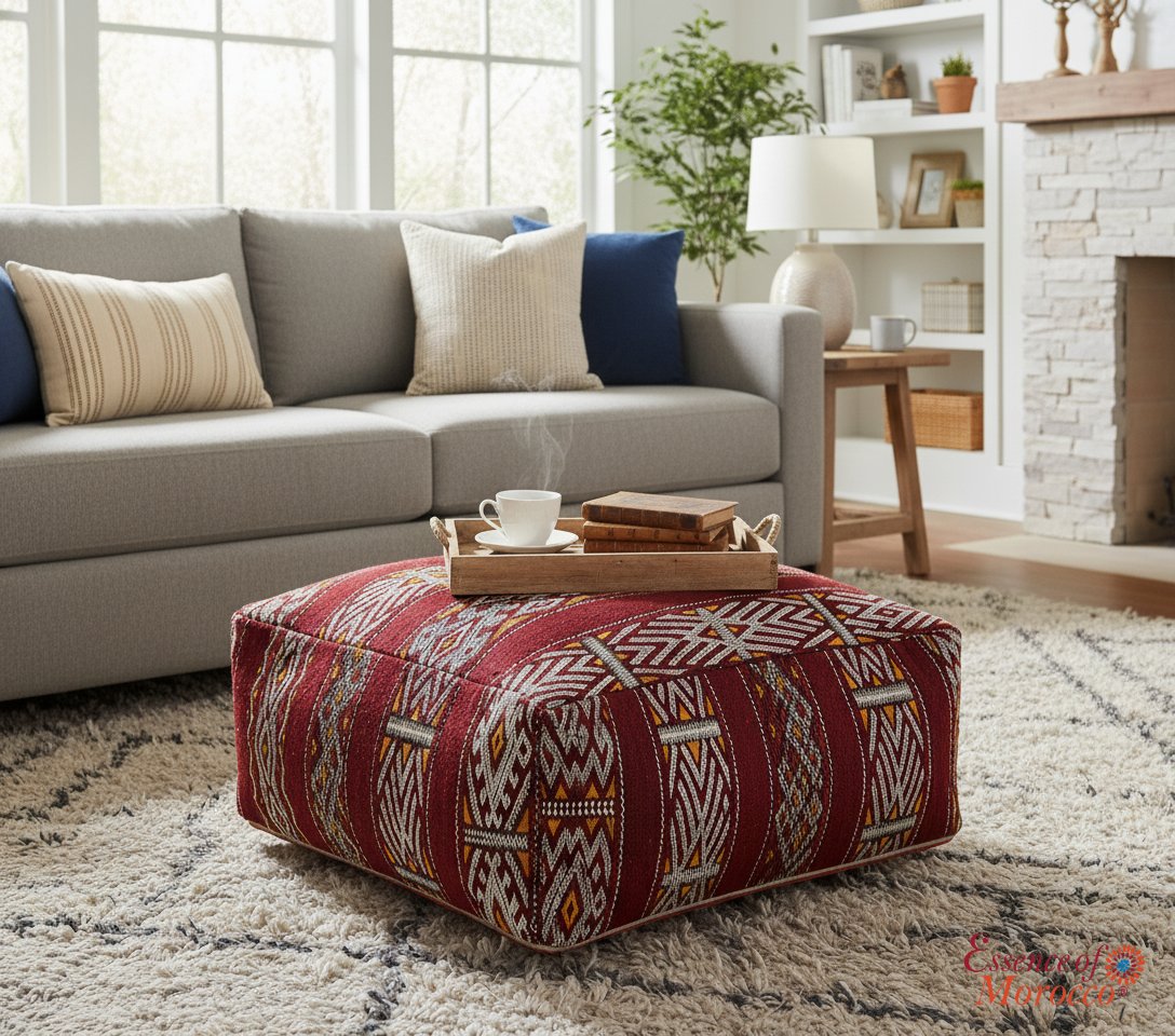 EssenceMorocco's tweet photo. One-of-a-kind @essencemorocco Kilim pouf made from an authentic vintage Moroccan rug, expertly handwoven from pure wool.

View the limited collection here:

https://t.co/txN9nsL9XC https://t.co/piX9CbS0fV